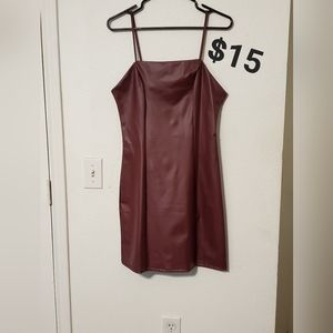 No Comment Faux Leather Dress